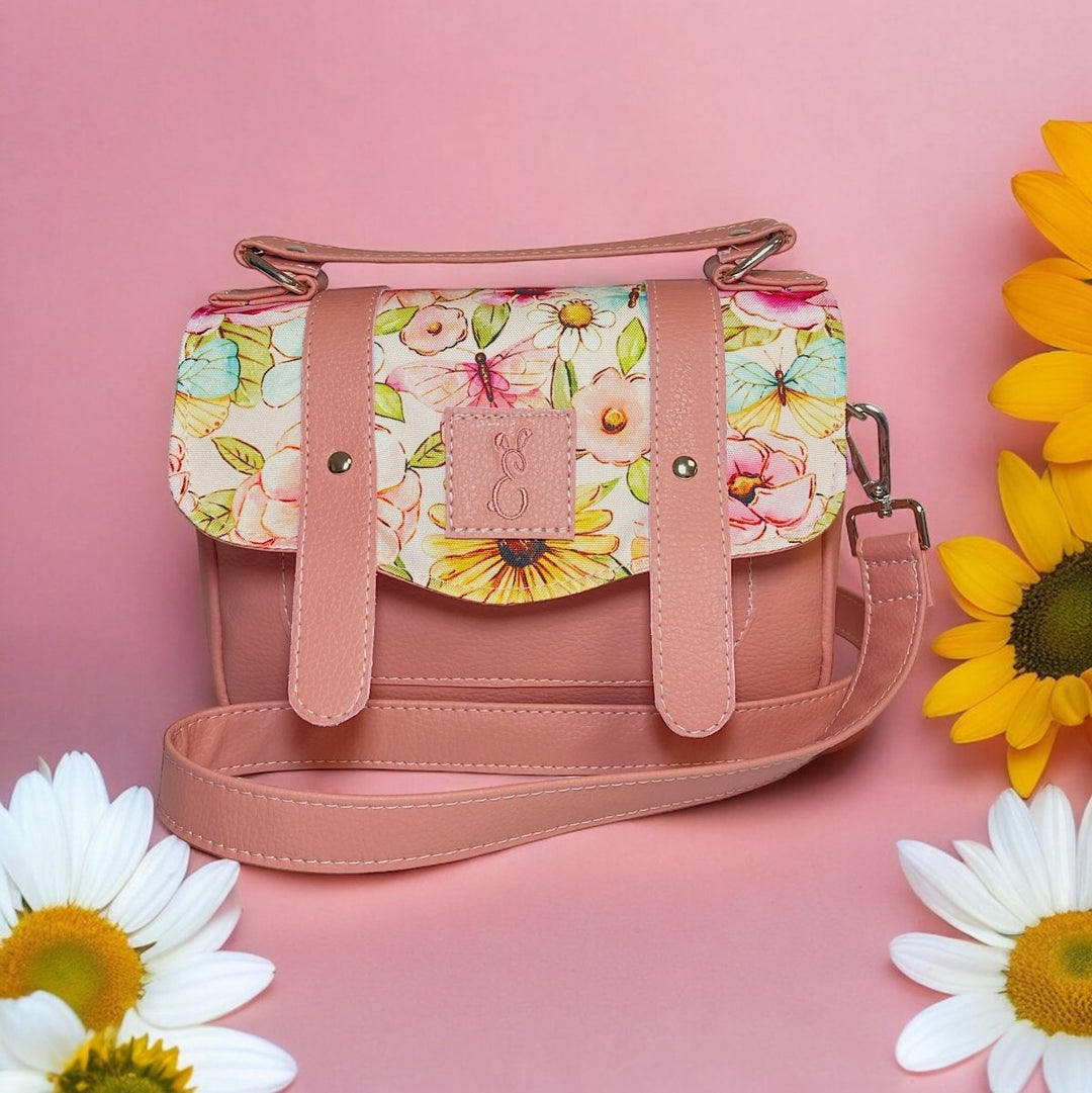 Penelope Pink Floral Satchel Bag - Emma Easter Handcrafted