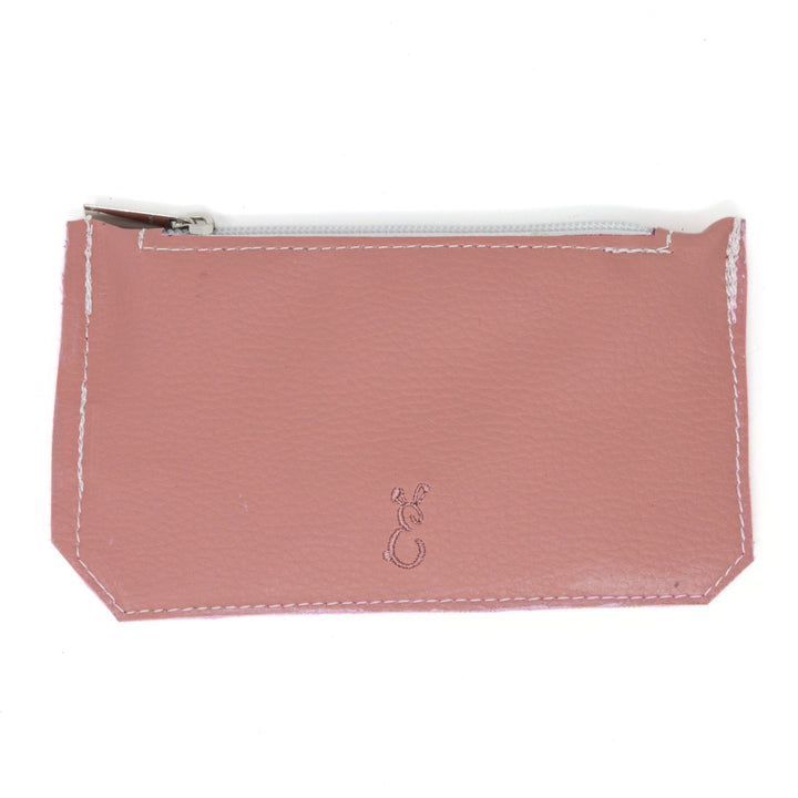 Back of the Pink Faux Leather Slim Purse - Emma Easter Handcrafted