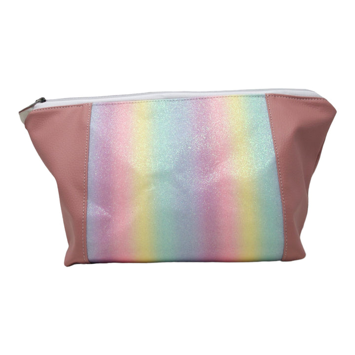 Pastel Rainbow Makeup Bag on white background - Emma Easter Handcrafted