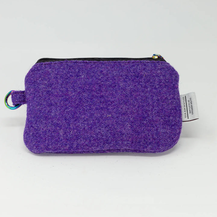 Aurora Purple Harris Tweed Coin Pouch Back View
