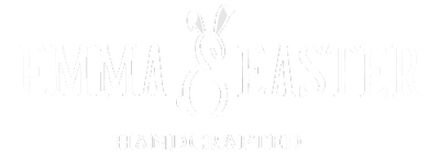 Emma Easter Handcrafted logo in white - artisan bag maker Wales
