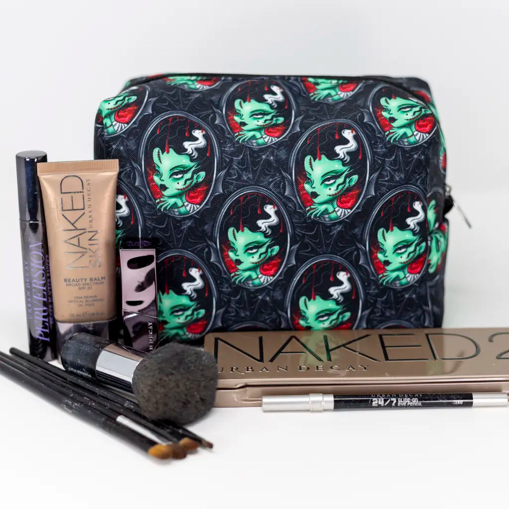 Handmade Zombie Bride makeup bag with brushes and palettes – Emma Easter Handcrafted