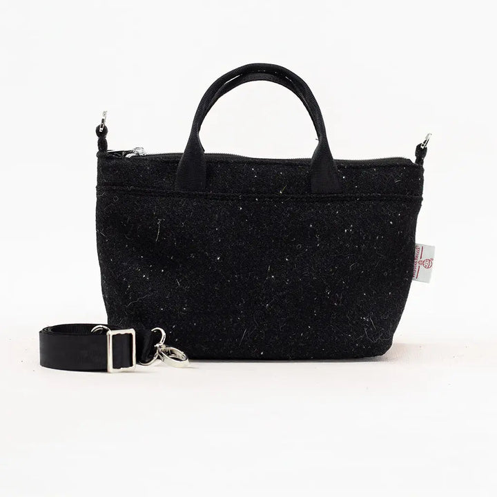 Handcrafted Black Harris Tweed® Cloth Mini Tote Crossbody Bag – Emma Easter Handcrafted, Wales