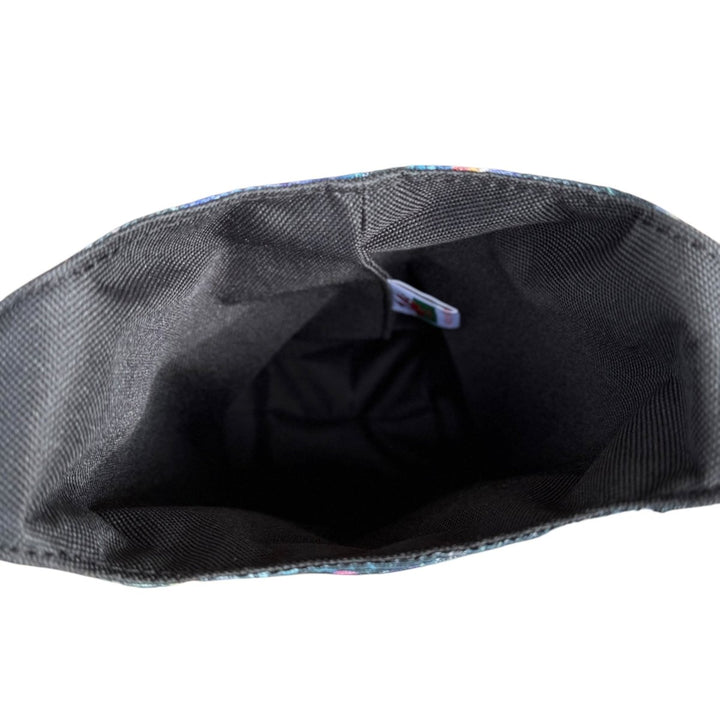 inside view of the waterproof black lining of the celestial bloom bottle buddy