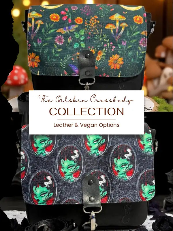 Emma Easter Handcrafted Oilskin Crossbody Collection - Leather and vegan crossbody bags made in Wales with waterproof oilskin exterior