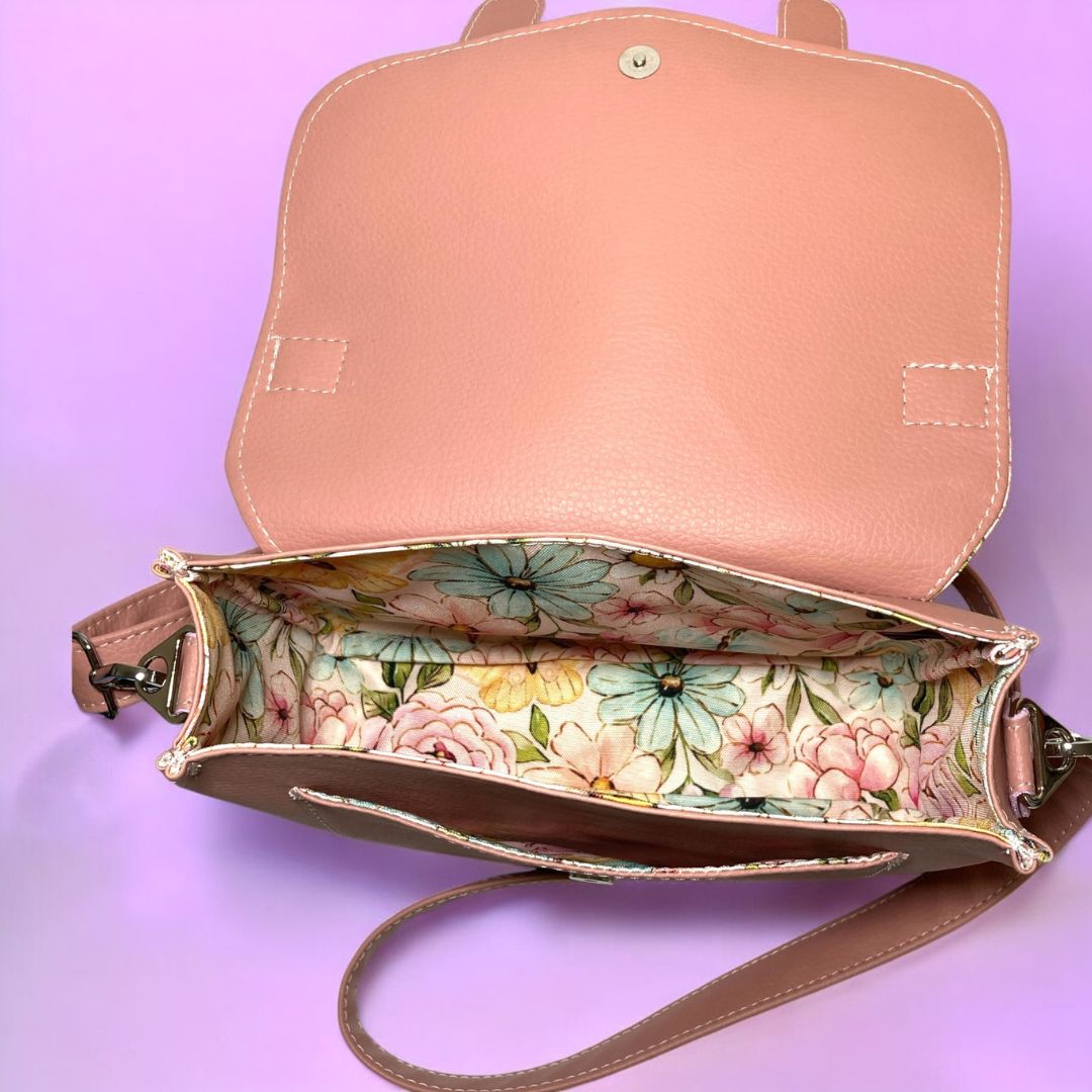 Penelope Pink Floral Satchel Bag - Emma Easter Handcrafted