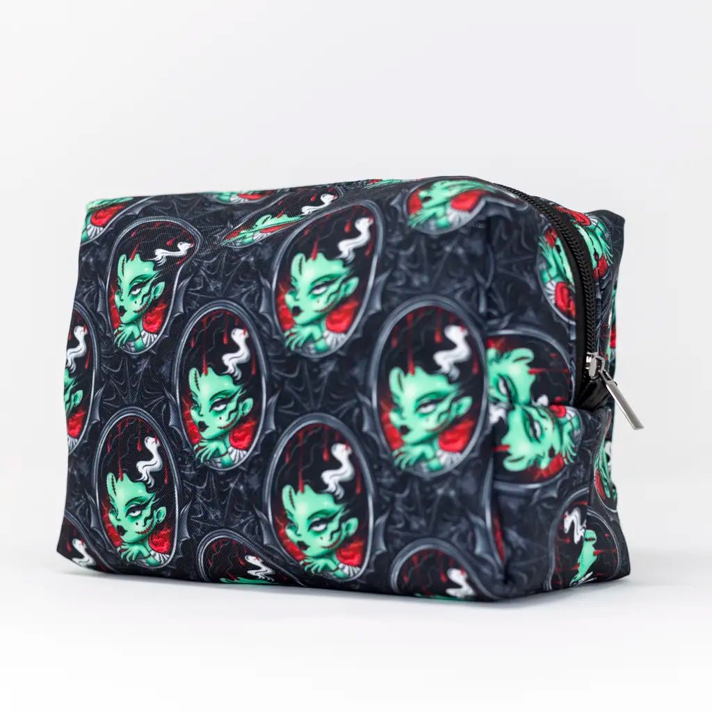 Zombie Bride Makeup Organiser Bag by Emma Easter Handcrafted – handcrafted in Wales with gothic alternative print