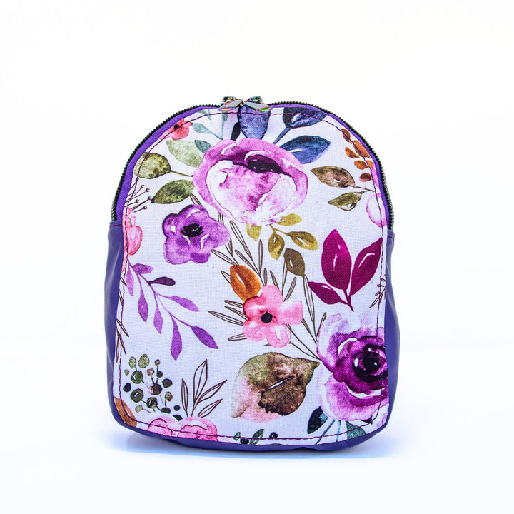 Front Purple Floral Mini Sling Bag - Emma Easter Handcrafted