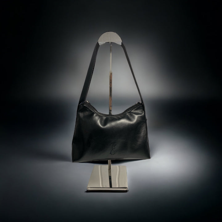 Black Baguette Shoulder Bag - Emma Easter Handcrafted