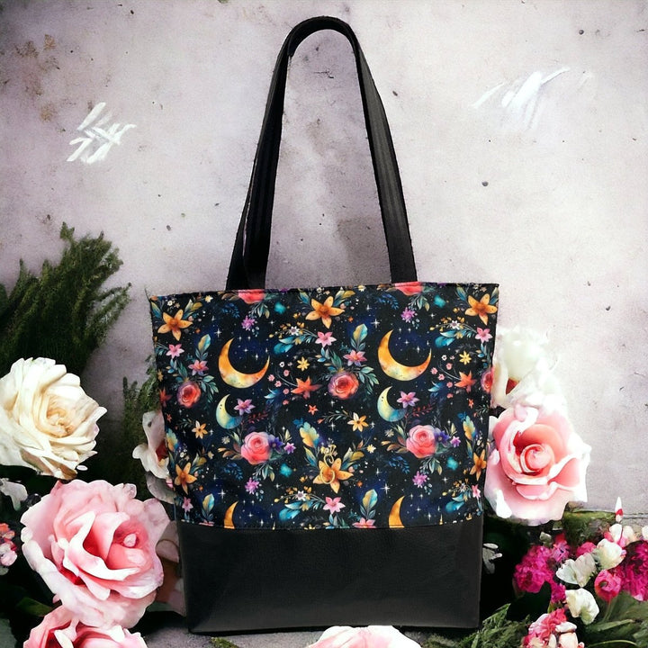 Mystic Garden Canvas Tote Bag - Emma Easter Handcrafted