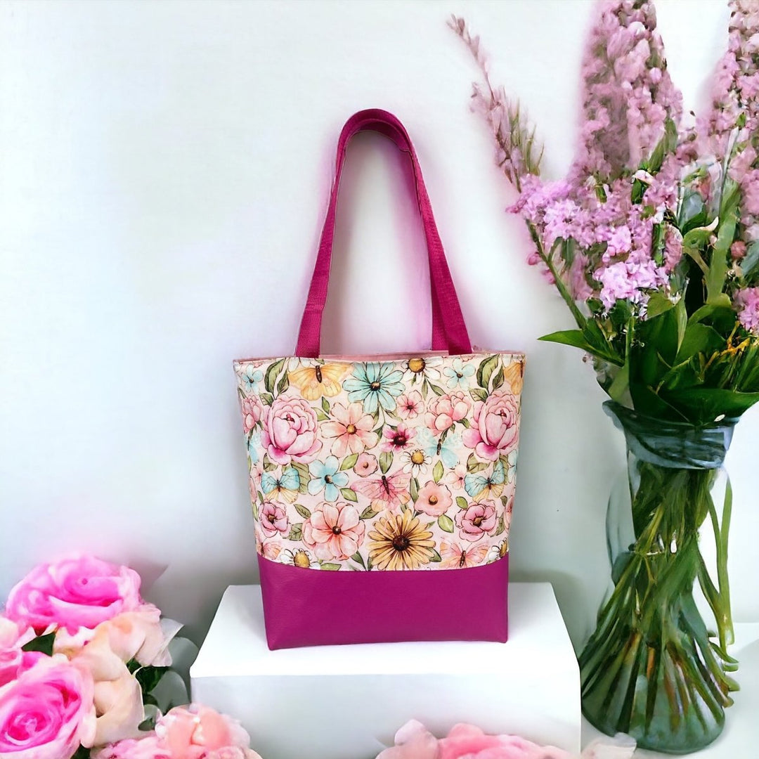 Penelope Floral Canvas Tote Bag - Emma Easter Handcrafted