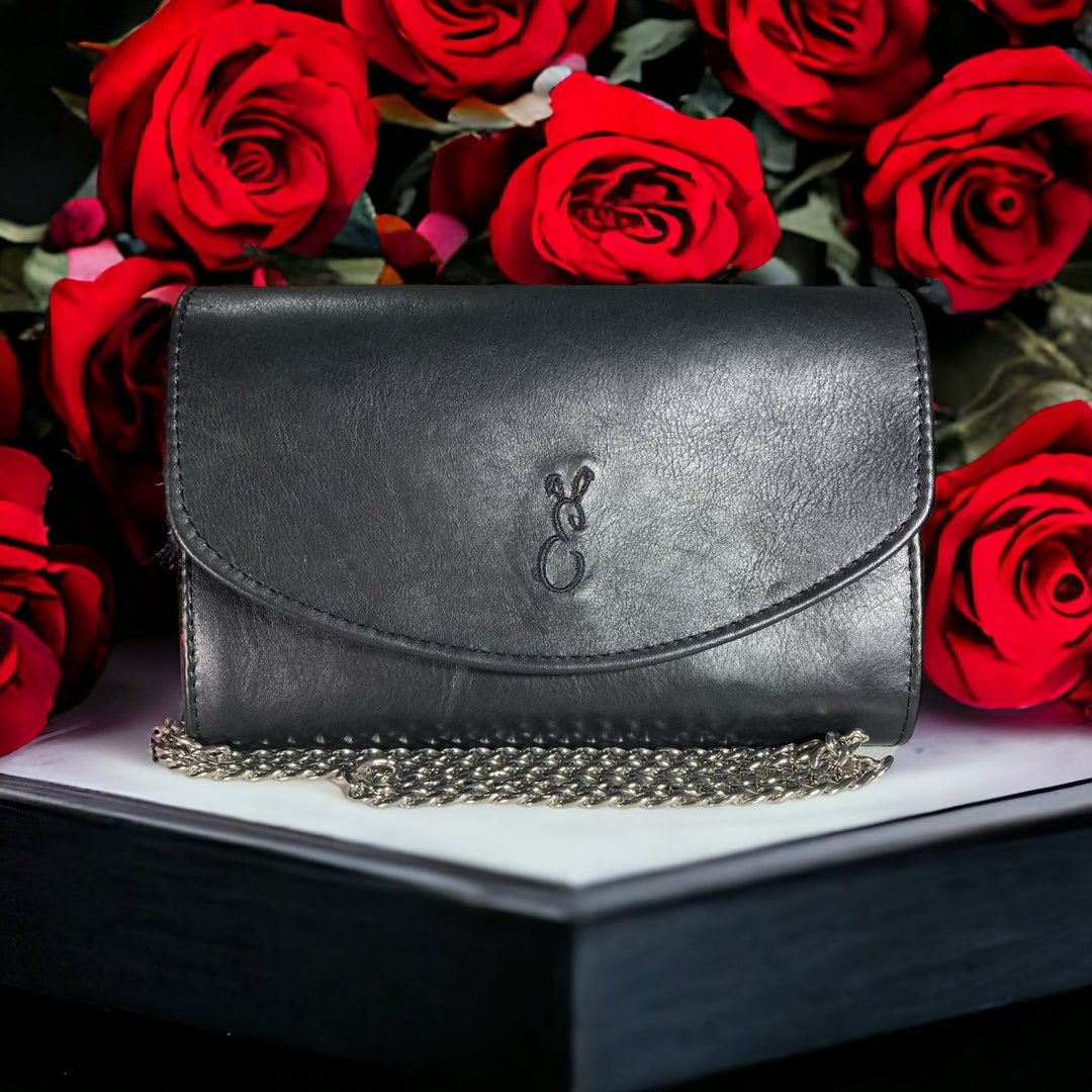 Rosa Black Nappa Leather Crossbody - Emma Easter Handcrafted