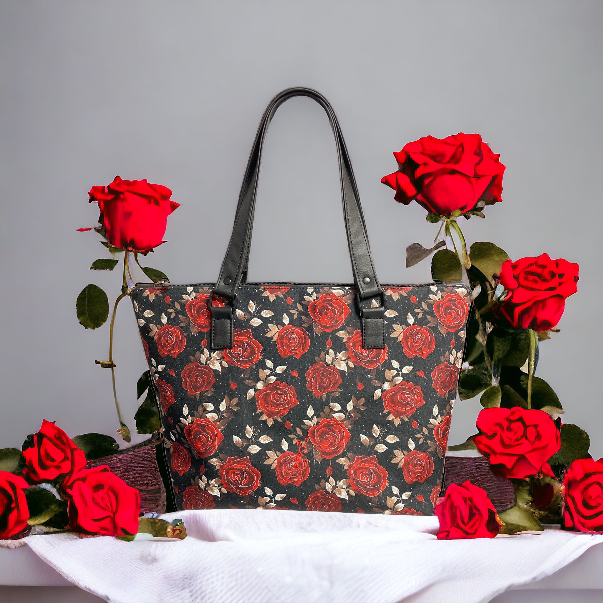 Chala Red Rose Crescent Crossbody Handbag – True Betty Boutique